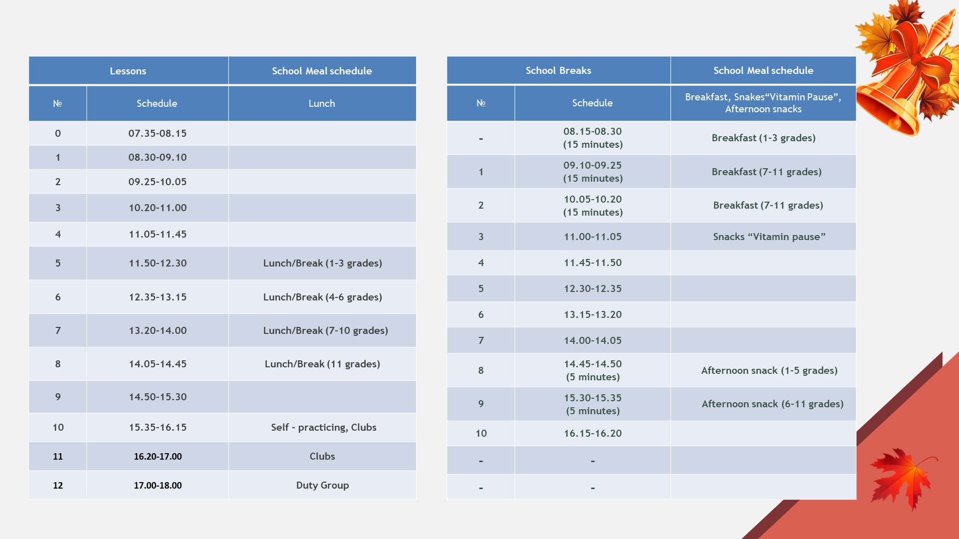 Clubs Events Schedule tt